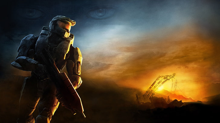 Halo game wallpaper, Master Chief, Halo 3, video games, Cortana, HD wallpaper