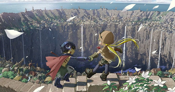 sfondo di due personaggi dei cartoni animati per bambini, Anime, Made In Abyss, Regu (Made in Abyss), Riko (Made in Abyss), Sfondo HD