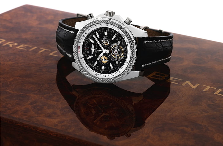 Watch, Breitling, PLATINUM MULLINER CHRONOGR, BREITLING FOR BENTLEY, APH WITH TOURBILLON, HD wallpaper