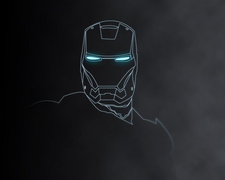 Iron-Man outline clip art, Iron Man, Marvel Comics, Tony Stark, HD wallpaper