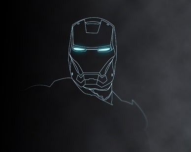 Iron-Man outline clip art, Iron Man, Marvel Comics, Tony Stark, HD wallpaper HD wallpaper