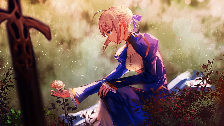 Fate Series, Fate / Stay Night, animeflickor, Sabre, HD tapet