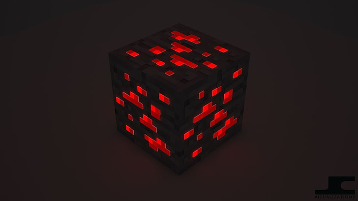 black and red Minecraft box wallpaper, Minecraft, cube, HD wallpaper