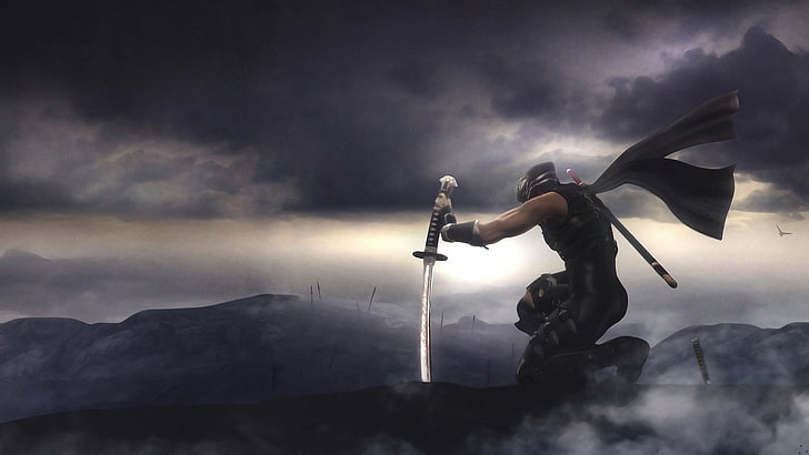 kılıç tutan adam duvar kağıdı, Ninja Gaiden animasyonlu, HD masaüstü duvar kağıdı
