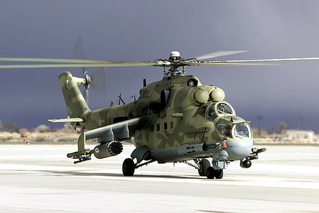 mi 24 뒷, 헬리콥터, 군사, HD 배경 화면 HD wallpaper