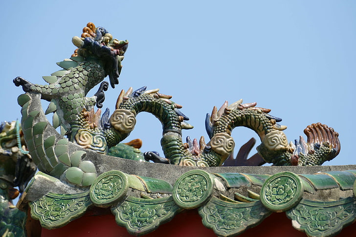 architecture, building, chinese, dragon, fig, goal, historically, hoian, old town, portal, roof, south east asia, temple, unesco, unesco world heritage, unesco world heritage site, vietnam, world heritage, HD wallpaper