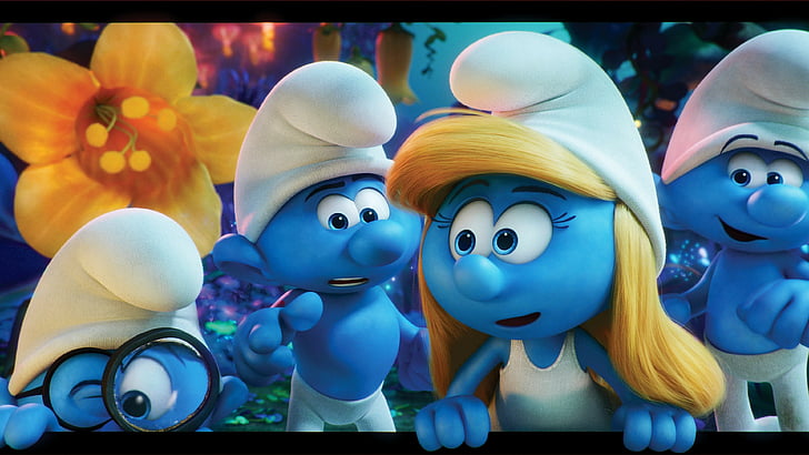 Smurfs: The Lost Village, Ariel Winter, Julia Roberts, най-добрите анимационни филми, HD тапет