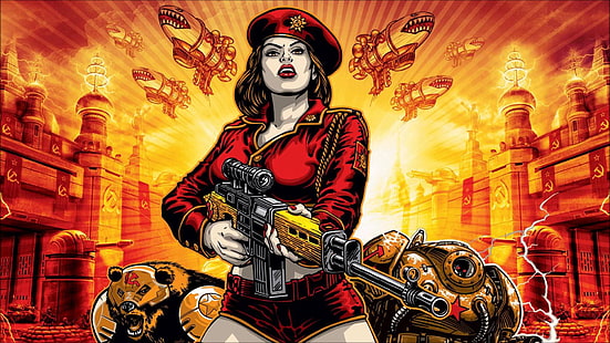 СССР, пистолет, сърп и чук, комунизъм, Command and Conquer: Red Alert 3, HD тапет HD wallpaper