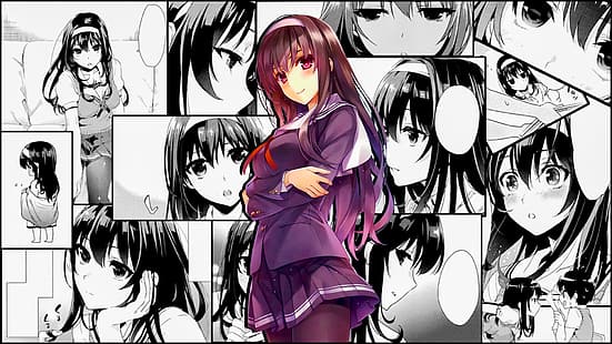 аниме, аниме девушки, Saenai Heroine no Sodatekata, школьная форма, Касумигаока Юта, манга, HD обои HD wallpaper