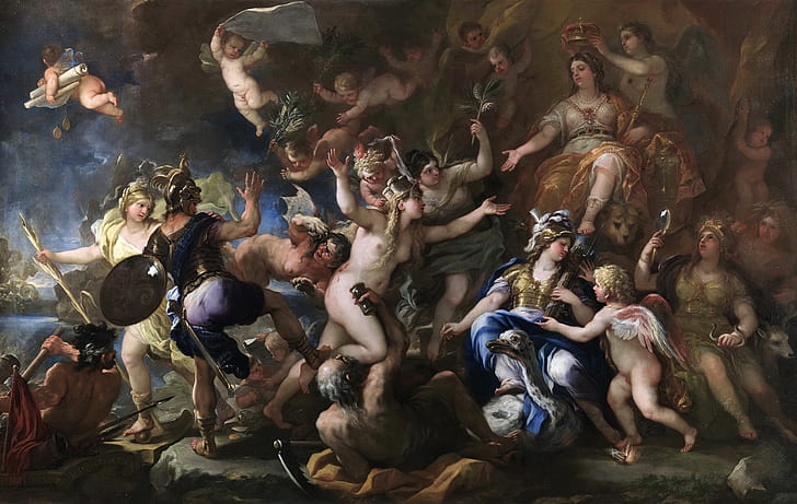 resim, mitoloji, Luca Giordano, Messina İspanya'ya döndü, HD masaüstü duvar kağıdı