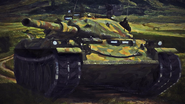 alat logam hitam dan kuning, World of Tanks, tank, wargaming, video game, STB-1, Wallpaper HD