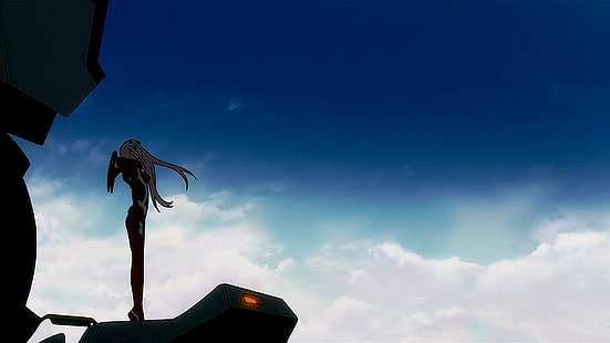 Anime-Figur, Anime, Liebling im FranXX, Wolke, Himmel, Null Zwei (Liebling im FranXX), HD-Hintergrundbild HD wallpaper