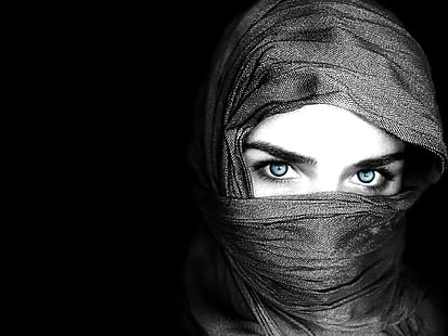 voile de hijab, femmes, yeux, Fond d'écran HD HD wallpaper