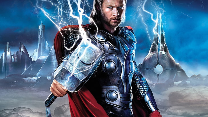 Wallpaper grafis Marvel Thor, film, Thor, Chris Hemsworth, Marvel Cinematic Universe, Wallpaper HD