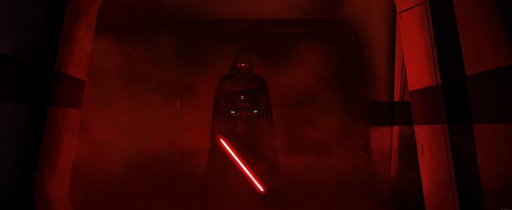 Star Wars, red, Darth Vader, sith lord, man, sith, pearls, uniform, seifuku, cape, the best, Rogue One: A Star Wars Story, light saber, Rogue One, HD wallpaper