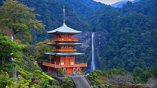 Nachi-no-taki Falls, Japan, Asia, HD wallpaper HD wallpaper