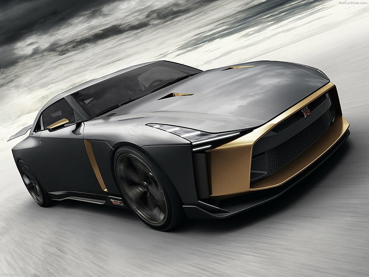 نيسان GT-R50 من Italdesign Concept ، نيسان GTR ، سيارة ، منظر أمامي للزاوية، خلفية HD