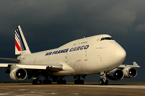 Avião de carga da Air France, boeing 747-400, avião comercial, aviões comerciais da boeing, noroeste airlines, air namibia, HD papel de parede HD wallpaper