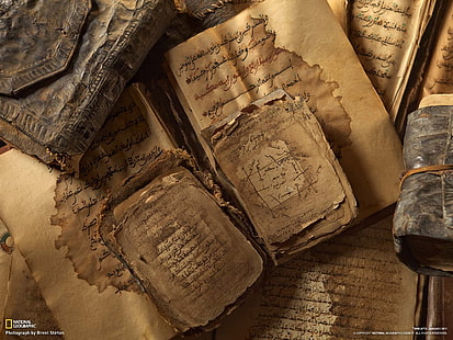 скриншот открытых книг, National Geographic, книги, древние, бумага, ислам, арабский, HD обои HD wallpaper