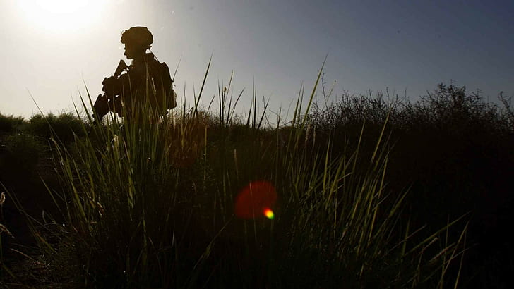 armé redskap militär gräs vapen, HD tapet