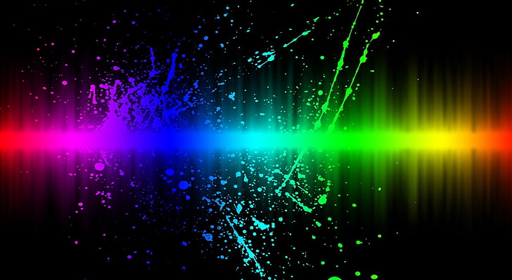 Rainbow Color Splatter, multicolored digital wallpaper, Aero, Colorful, HD wallpaper