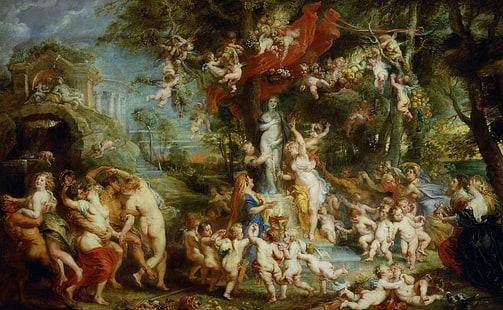 imagens, Peter Paul Rubens, mitologia, Pieter Paul Rubens, A Festa de Vênus, HD papel de parede HD wallpaper