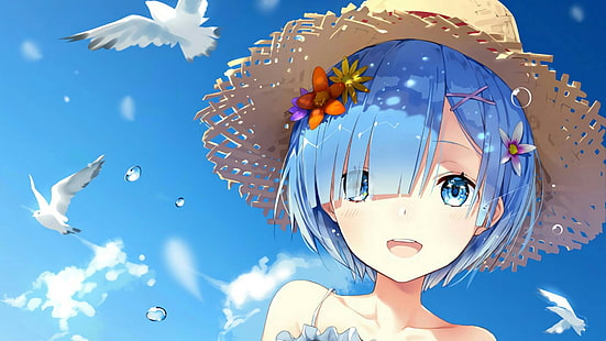 personaje de anime de chica de pelo azul, Rem (Re: Zero), Re: Zero Kara Hajimeru Isekai Seikatsu, Fondo de pantalla HD HD wallpaper