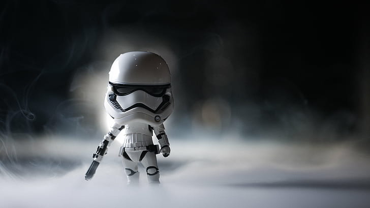 selective focus photography of storm trooper bobble head, First Order, Stormtrooper, selective focus, photography, storm trooper, bobble head, starwars, flash, nendoroid, toy, futuristic, stormtrooper - Fictional Character, star Wars Episode IV: A New Hope, armed Forces, george Lucas, a New Hope, star Wars, work Helmet, robot, imagination, astronaut, black Series, military, war, science, HD wallpaper