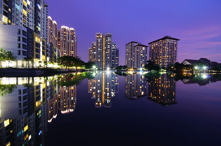 Night, home, skyscrapers, Malaysia, Kuala Lumpur, Blue Hour, Subang Ria, HD  wallpaper | Wallpaperbetter