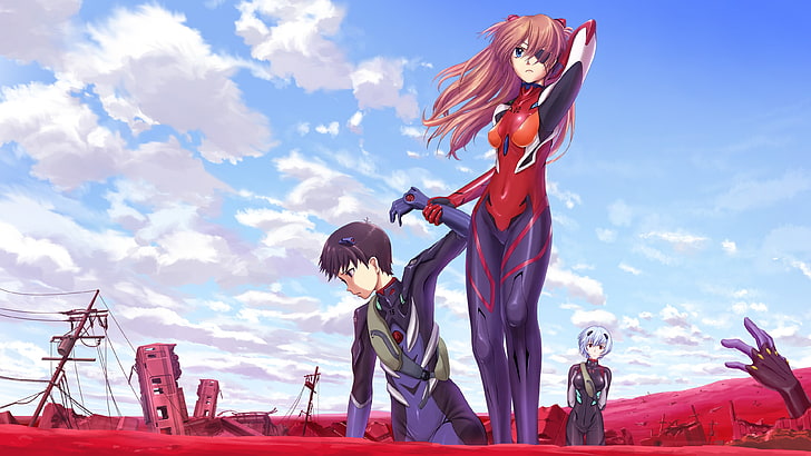 Neon Genesis Evangelion, Ikari Shinji, Asuka Langley Soryu, Ayanami Rei, Anime, Asuka Langley Shikinami, Shikinami Asuka Langley, HD-Hintergrundbild