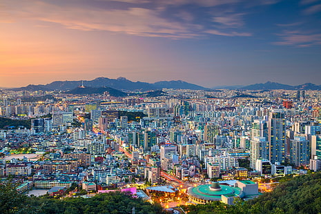 panorama, Corée du Sud, Séoul, la République de Corée, Fond d'écran HD HD wallpaper