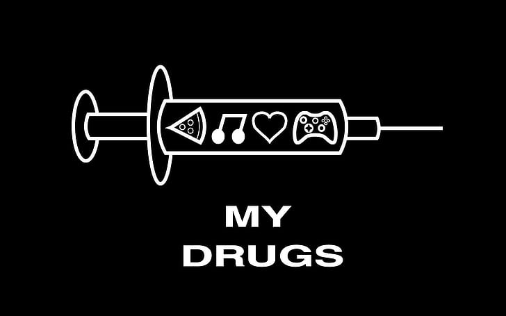 My Daily Drugs, music, love, food, background, funny, HD wallpaper