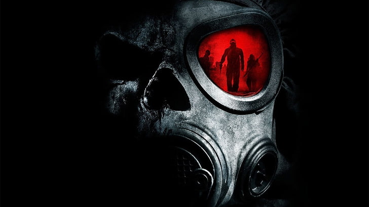 gas masks, apocalyptic, reflection, HD wallpaper