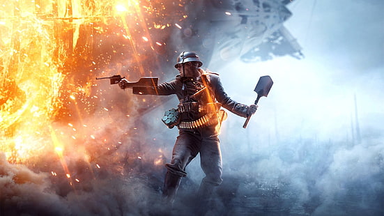 Battlefield 1, видеоигры, солдат, оружие, пистолет, огонь, маузер с96, маузер, HD обои HD wallpaper