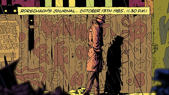 Watchmen Rorschach Shadow HD, komiks, kreskówka / komiks, cień, strażnicy, rorschach, Tapety HD HD wallpaper