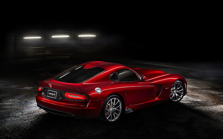 2013 دودج SRT Viper GTS، أحمر دودج فايبر srt، دودج فايبر، سيارة العضلات، خلفية HD