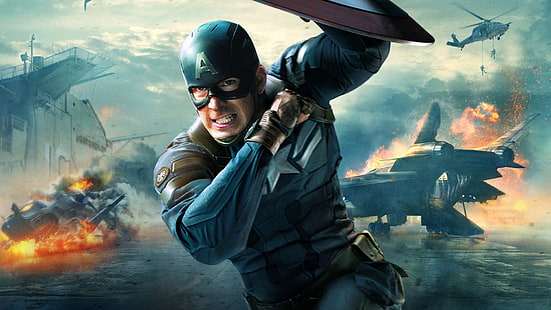 Captain America The Winter Soldier, Marvel, Marvel, Captain America The Winter Soldier, Steve Rogers, Soldier, Fondo de pantalla HD HD wallpaper