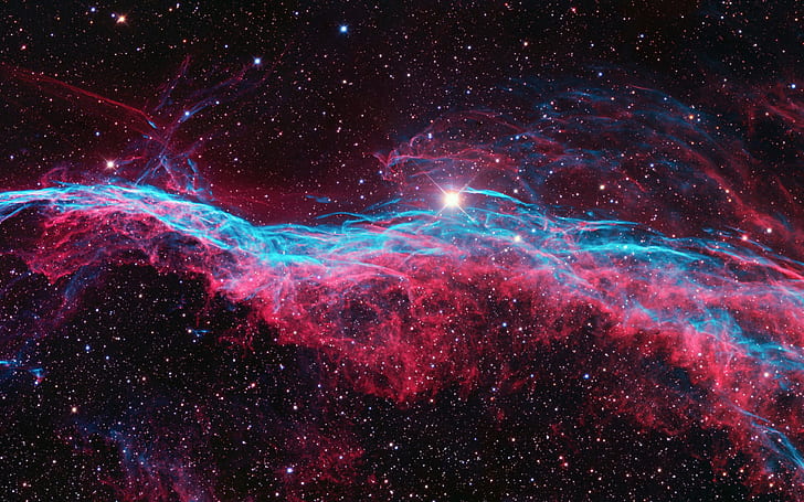 merah, biru, nebula, bintang, ruang, Wallpaper HD