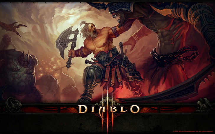 Diablo, Diablo III, Barbarian (Diablo III), HD тапет