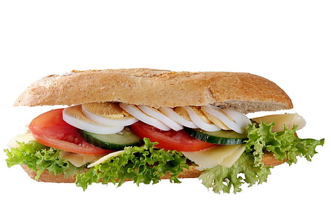 Sandwich gefüllt mit verschiedenem Gemüse, Brot, Gemüse, Eiern, Sandwich, HD-Hintergrundbild HD wallpaper