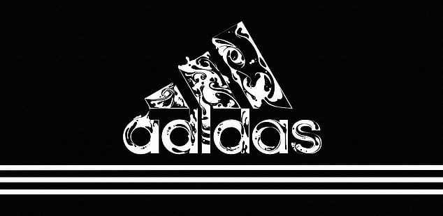 adidas logosu, Siyah, Şerit, Stil, Arka Plan, Adidas, Logo, HD masaüstü duvar kağıdı HD wallpaper