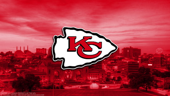 Fußball, Kansas City Chiefs, Emblem, Logo, NFL, HD-Hintergrundbild HD wallpaper