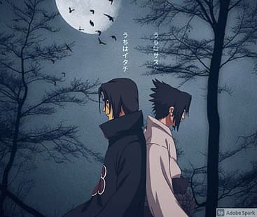  Naruto (anime), Uchiha Itachi, Uchiha Sasuke, #Itachi and Sasuke, HD wallpaper HD wallpaper