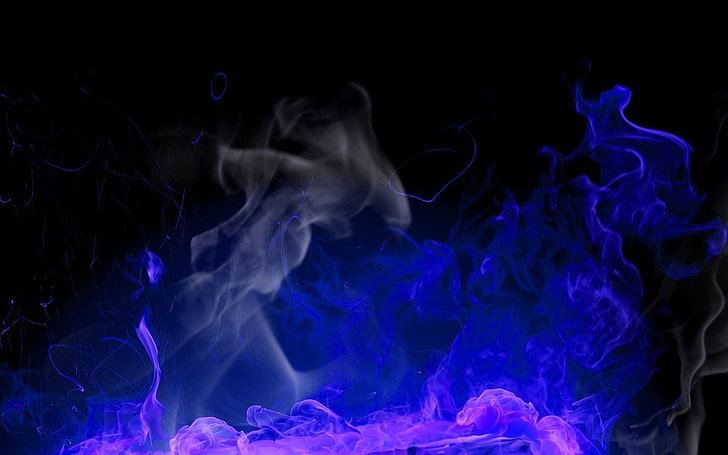 фиолетовый дым, художественный, огонь, HD обои