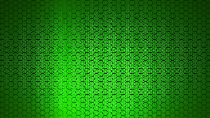 abstrato, hexágono, verde, HD papel de parede