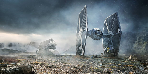 TIE Fighter, Star Wars, C-3PO, R2-D2, Sfondo HD HD wallpaper