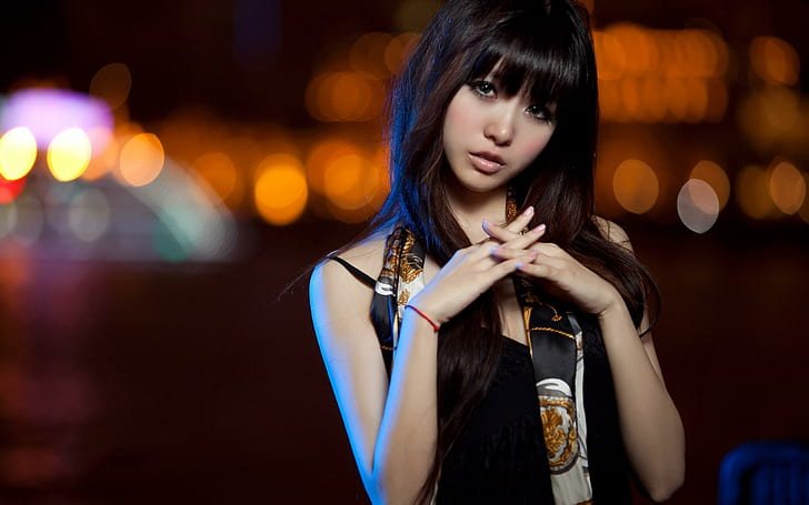 Asian Brunette, asian, si rambut cokelat, Wallpaper HD