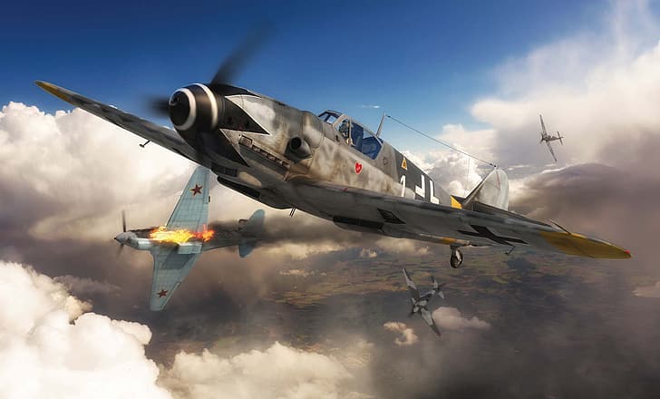 World War II, aircraft, airplane, Germany, Luftwaffe, war, Messerschmitt Bf-109, HD wallpaper
