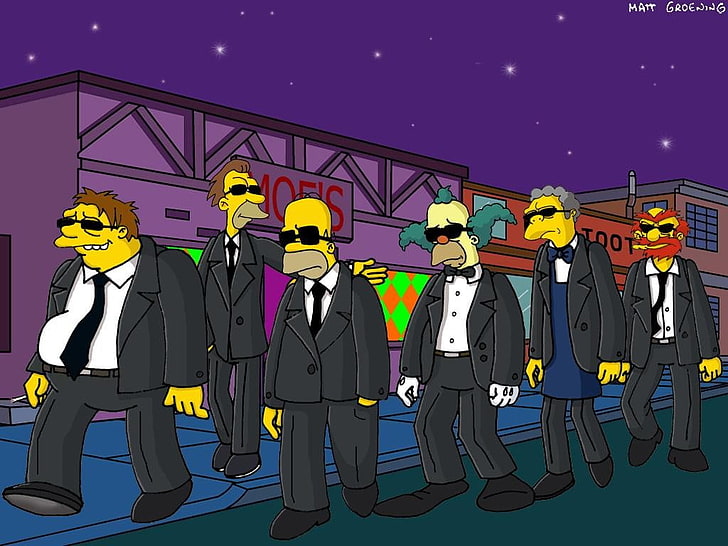 Postacie Simpsona, Simpsonowie, Homer Simpson, Wściekłe psy, Moe Szyslak, Tapety HD