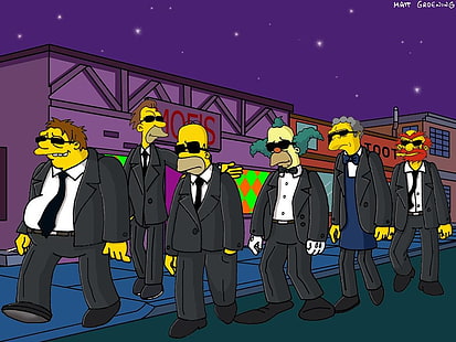 Персонажи Симпсонов, Симпсоны, Гомер Симпсон, Бешеные псы, Мо Шислак, HD обои HD wallpaper